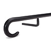 Smeedijzeren trapleuning op maat - ZWART - rond massief (20 mm) - incl. rechte leuninghouders (gelast) - coating zwart RAL 9005
