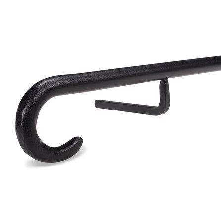 Smeedijzeren trapleuning op maat - ZWART - rond massief (20 mm) - incl. rechte leuninghouders (gelast) - coating zwart RAL 9005