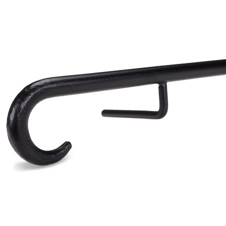 Smeedijzeren trapleuning op maat - ZWART - rond massief (20 mm) - incl. ronde leuninghouders (gelast) - coating zwart RAL 9005