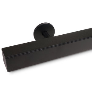Zwarte trapleuning - vierkant (40x40 mm) - incl. dragers TYPE 5