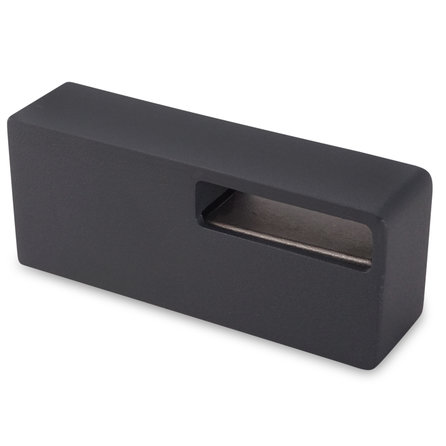 Antraciet leuninghouder - TYPE 13 - recht - voor 40x10 mm trapleuningen - coating donkergrijs RAL 7016 of 7021