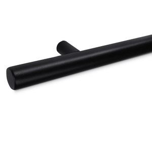 Zwarte trapleuning - rond smal - incl. dragers TYPE 14
