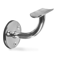 Inox leuninghouder - gepolijst - TYPE 2 - rond
