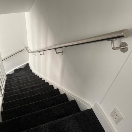 Inox trapleuning op maat - rond - incl. leuninghouders TYPE 1