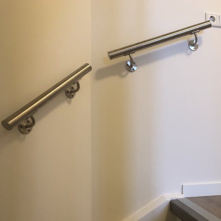 Inox trapleuning op maat - rond - incl. leuninghouders TYPE 2