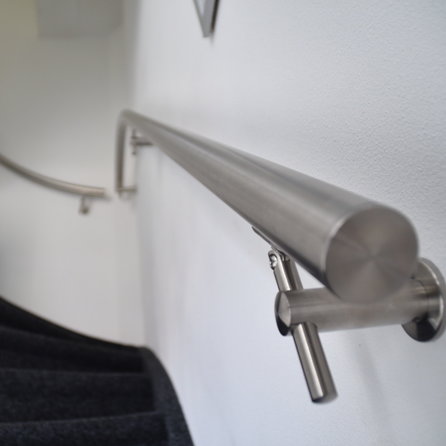 Inox trapleuning op maat - rond - incl. leuninghouders TYPE 6