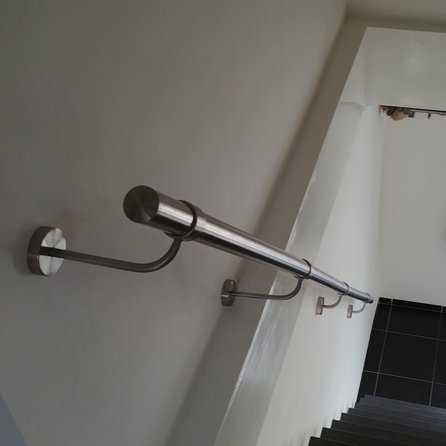 Inox trapleuning op maat - rond - incl. leuninghouders TYPE 9