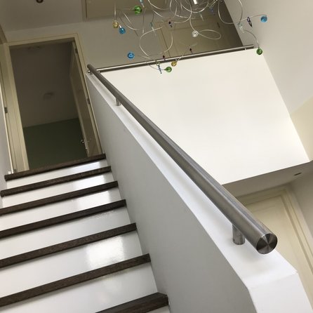 Inox trapleuning op maat - rond - incl. leuninghouders TYPE 14