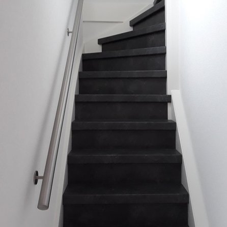 Inox trapleuning op maat - rond - incl. leuninghouders TYPE 3 - volledig gelast