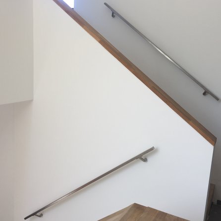 Inox trapleuning op maat - rechthoekig (40x20 mm) - incl. leuninghouders TYPE 7