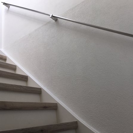 Inox trapleuning op maat - rechthoekig (40x10 mm) - incl. leuninghouders TYPE 13