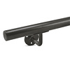 Gunmetal trapleuning (gecoat) op maat - rond smal - incl. leuninghouders TYPE 1 - coating zwarte staal look