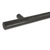 Gunmetal trapleuning (gecoat) op maat - rond smal - incl. leuninghouders TYPE 14 - coating zwarte staal look