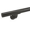 Gunmetal trapleuning (gecoat) op maat - rond smal - incl. leuninghouders TYPE 2 - coating zwarte staal look
