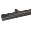 Gunmetal trapleuning (gecoat) op maat - rond - incl. leuninghouders TYPE 14 - coating zwarte staal look