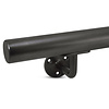 Gunmetal trapleuning (gecoat) op maat - rond - incl. leuninghouders TYPE 1 - coating zwarte staal look