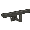 Gunmetal trapleuning (gecoat) op maat - rechthoekig (40x20 mm) - incl. leuninghouders TYPE 10 - coating zwarte staal look