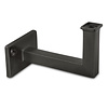 Gunmetal trapleuning (gecoat) op maat - rechthoekig (40x20 mm) - incl. leuninghouders TYPE 10 - coating zwarte staal look