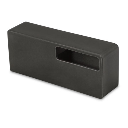 Gunmetal trapleuning (gecoat) op maat - rechthoekig (40x10 mm) - incl. leuninghouders TYPE 13 - coating zwarte staal look