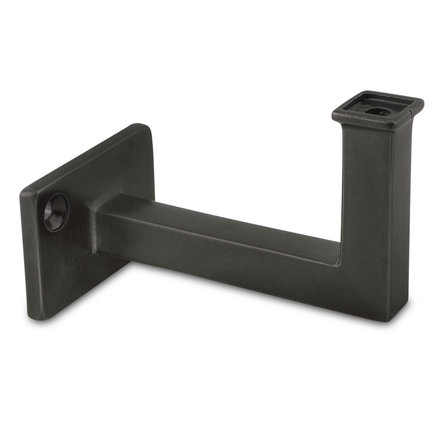 Gunmetal trapleuning (gecoat) op maat - rechthoekig (40x10 mm) - incl. leuninghouders TYPE 10 - coating zwarte staal look