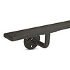 Gunmetal trapleuning (gecoat) op maat - rechthoekig (40x10 mm) - incl. leuninghouders TYPE 1 - coating zwarte staal look
