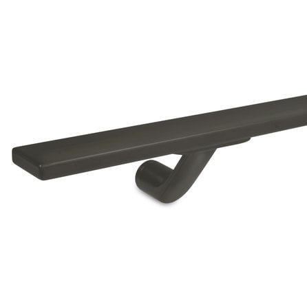 Gunmetal trapleuning (gecoat) op maat - rechthoekig (40x10 mm) - incl. leuninghouders TYPE 7 - coating zwarte staal look Gunmetal trapleuning (gecoat) op maat - rechthoekig (40x10 mm) - incl. leuninghouders TYPE 7 - coating zwarte staal look