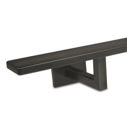 Gunmetal trapleuning (gecoat) op maat - rechthoekig (40x10 mm) - incl. leuninghouders TYPE 11 - coating zwarte staal look