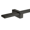 Gunmetal trapleuning (gecoat) op maat - rechthoekig (40x10 mm) - incl. leuninghouders TYPE 13 - coating zwarte staal look