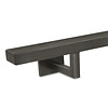 Gunmetal trapleuning (gecoat) op maat - rechthoekig (40x20 mm) - incl. leuninghouders TYPE 11 - coating zwarte staal look