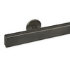 Gunmetal trapleuning (gecoat) op maat - rechthoekig (40x20 mm) - incl. leuninghouders TYPE 5 - coating zwarte staal look
