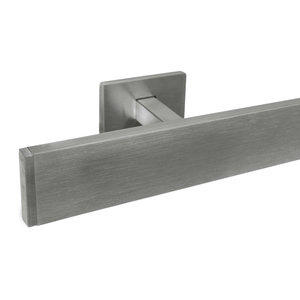Inox trapleuning - rechthoekig (40x10 mm) - incl. dragers TYPE 16