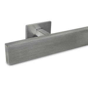 Inox trapleuning - rechthoekig (40x15 mm) - incl. dragers TYPE 16