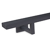 Antraciet trapleuning (gecoat) op maat - rechthoekig (40x15 mm) - incl. leuninghouders TYPE 11 - coating donkergrijs RAL 7016 of 7021