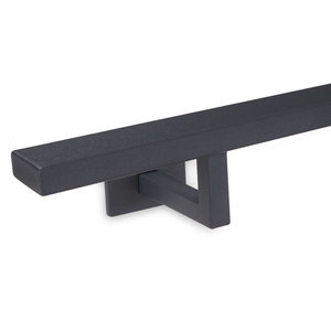 Antraciet trapleuning - rechthoekig (40x15 mm) - incl. dragers TYPE 11