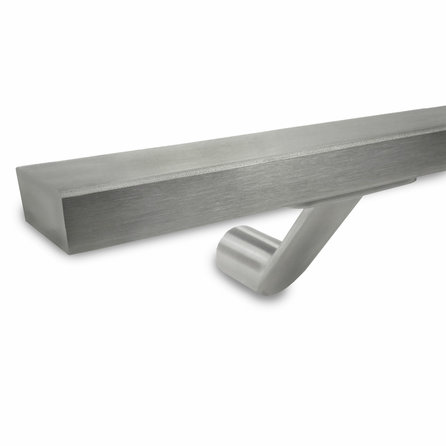 Inox trapleuning op maat - rechthoekig (40x15 mm) - incl. leuninghouders TYPE 7 Inox trapleuning op maat - rechthoekig (40x15 mm) - incl. leuninghouders TYPE 7