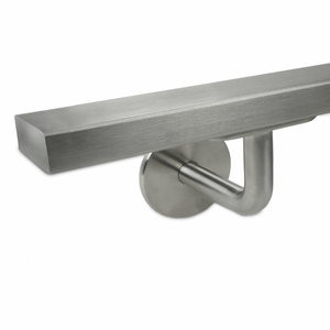 Inox trapleuning - rechthoekig (40x15 mm) - incl. dragers TYPE 3