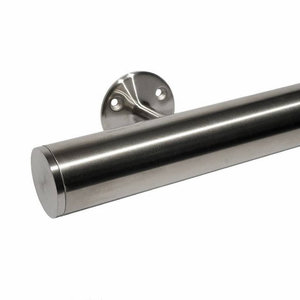 Inox trapleuning - voor buiten - rond - incl. dragers TYPE 4