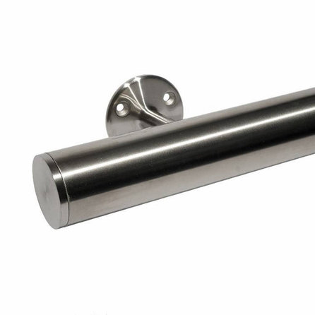 Inox trapleuning op maat - rond - incl. leuninghouders TYPE 4 - voor buiten