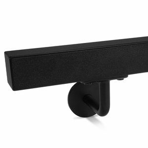 Zwarte trapleuning - voor buiten - vierkant (40x40 mm) - incl. dragers TYPE 3