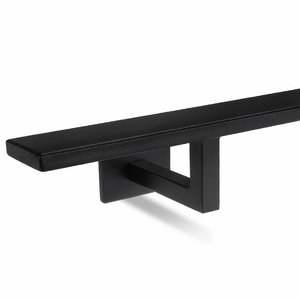 Zwarte trapleuning - voor buiten - rechthoekig (40x10 mm) - incl. dragers TYPE 11
