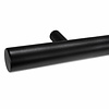 Zwarte trapleuning (gecoat) op maat - voor buiten - rond - incl. leuninghouders TYPE 14 - coating zwart RAL 9005