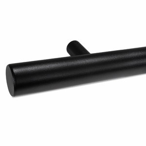 Zwarte trapleuning - voor buiten - rond - incl. dragers TYPE 14