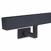 Antraciet trapleuning (gecoat) op maat - vierkant (40x40 mm) - incl. leuninghouders TYPE 11 - coating donkergrijs RAL 7016 of 7021 - voor buiten