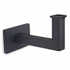 Antraciet trapleuning (gecoat) op maat - rechthoekig (40x20 mm) - incl. leuninghouders TYPE 11 - coating donkergrijs RAL 7016 of 7021 - voor buiten
