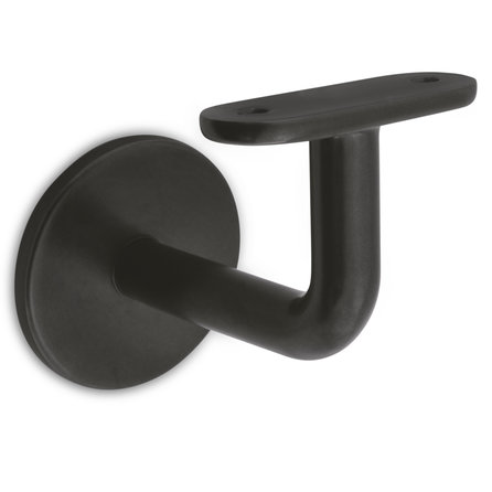 Gunmetal trapleuning (gecoat) op maat - rechthoekig (40x20 mm) - incl. leuninghouders TYPE 3 - coating zwarte staal look