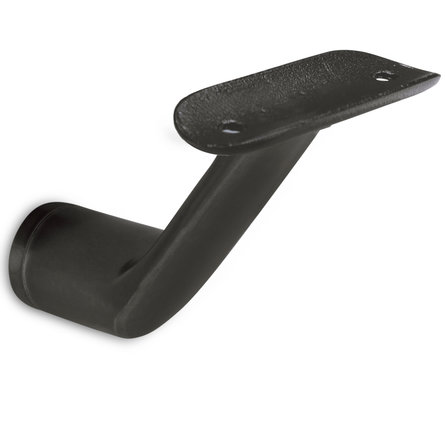Gunmetal trapleuning (gecoat) op maat - rond - incl. leuninghouders TYPE 7 - coating zwarte staal look
