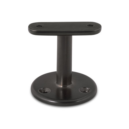 Gunmetal trapleuning (gecoat) op maat - rechthoekig (40x20 mm) - incl. leuninghouders TYPE 4 - coating zwarte staal look