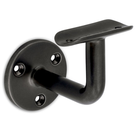 Gunmetal trapleuning (gecoat) op maat - rond smal - incl. leuninghouders TYPE 1 - coating zwarte staal look