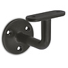Gunmetal trapleuning (gecoat) op maat - rechthoekig (40x10 mm) - incl. leuninghouders TYPE 1 - coating zwarte staal look