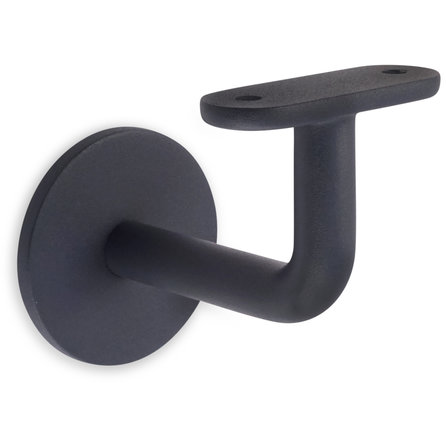Antraciet trapleuning (gecoat) op maat - rechthoekig (40x20 mm) - incl. leuninghouders TYPE 3 - coating donkergrijs RAL 7016 of 7021 - voor buiten